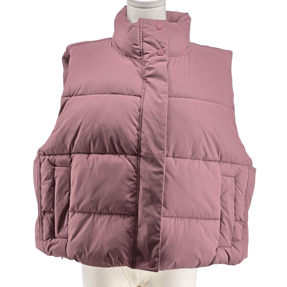 FLX Vest Womens XXL Pink Quilted Puffer Insulated Lined Snap Pockets Nylon